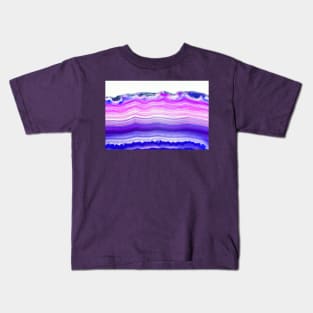 Blue agate mineral super macro Kids T-Shirt